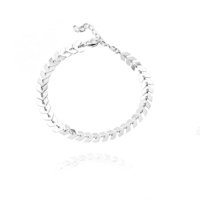 PULSEIRA ESCAMAS FOLHEADA PRATA
