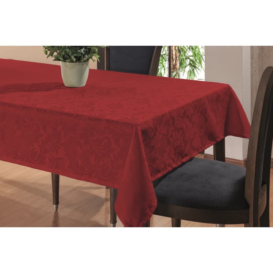 Toalha De Mesa Para Decoração Natal Ano Novo Vários Lugares Vermelha E Branca Tecido Jacquard Acabamento Bainha