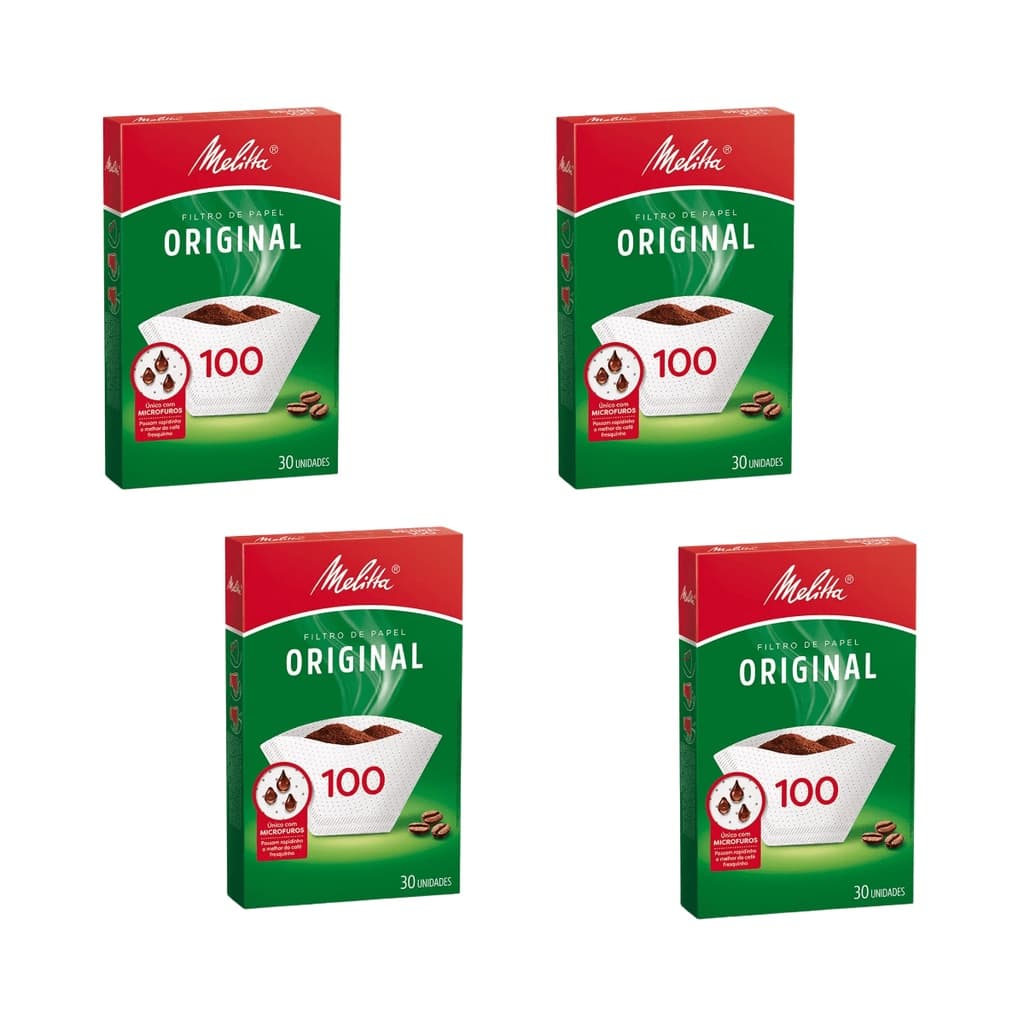 Filtro Coador de Papel Melitta 100 pequeno 4 Caixa 30 Un