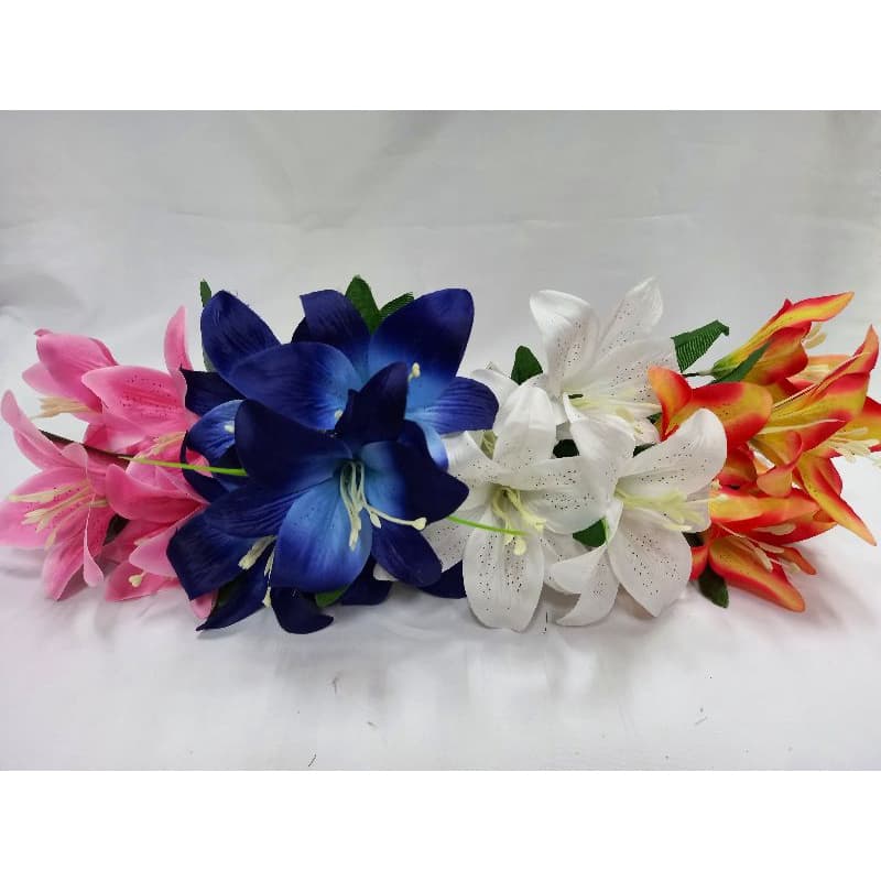 Flor Lírio Artificial com 5 Flor para Arranjos ,decoração