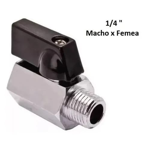 Registro Válvula Esfera Mini Macho X Femea 1/4 Industrial