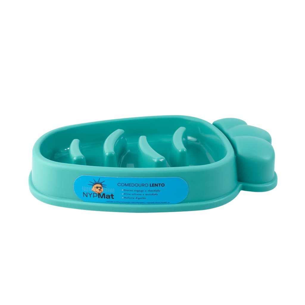 Comedouro Lento Educador Para Cães Modelo Cenoura Verde