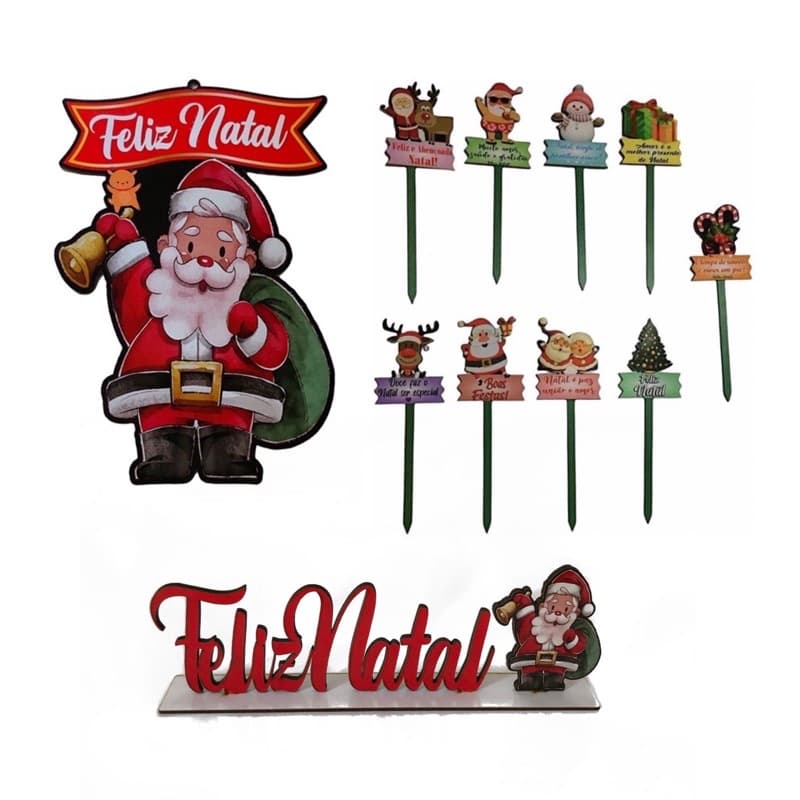 Enfeites de Natal Kit Completo Com Lindos Enfeites Natalinos