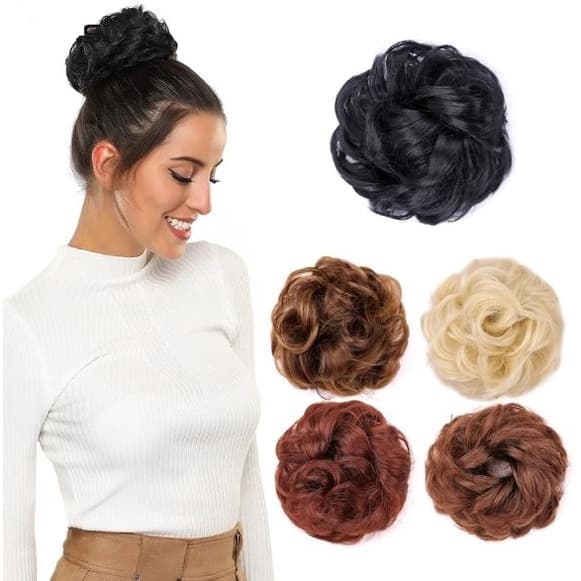 Aplique De Cabelo Enrolado Coque Grego Xuxinha Para Penteado
