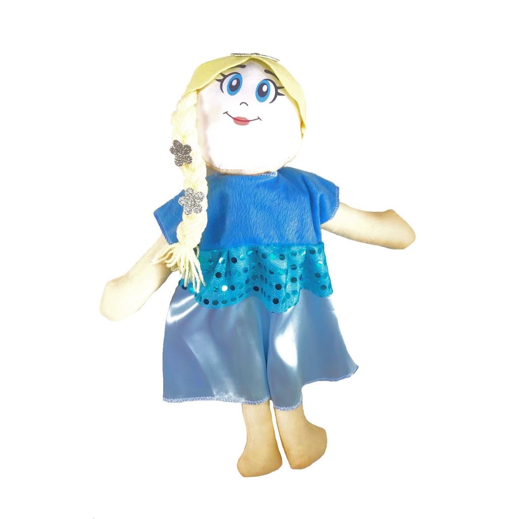 Boneca de Pano Princesas, Troca de Roupa e Cabelo, 4 em 1, Super Divertida