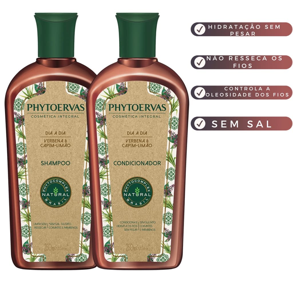 Kit Shampoo Condicionador Dia a Dia Verbena e Capim-limão Phytoervas