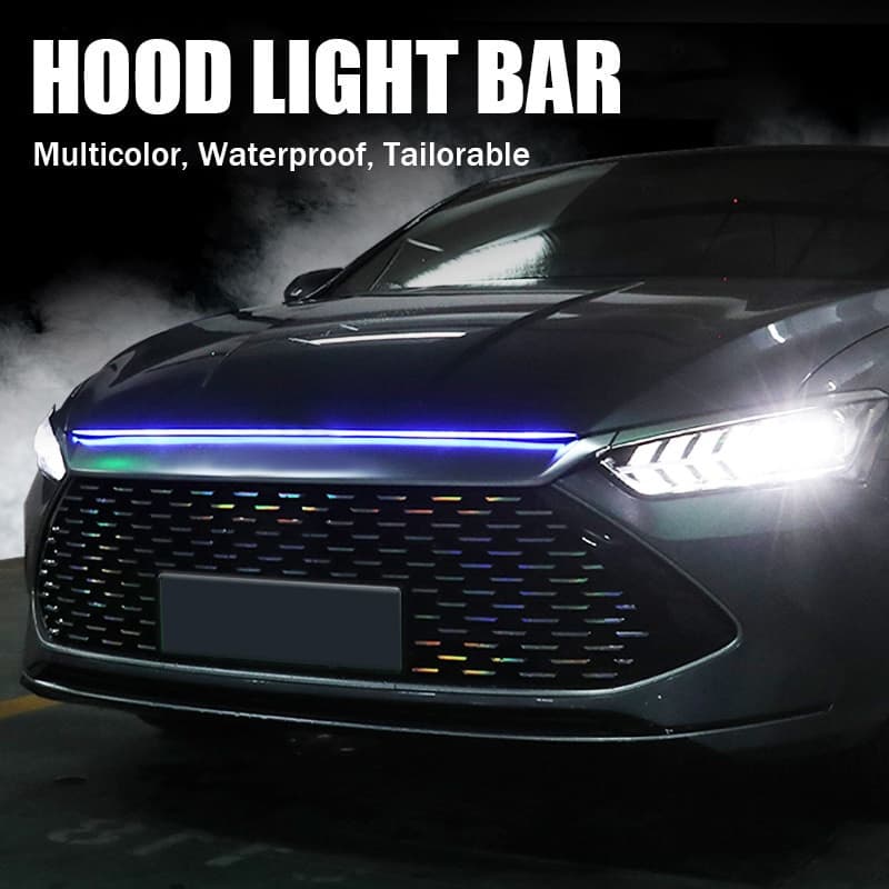Faixa De Luz Led Para Capô De Carro , Tipo Através De Farol Modificado Automático , Lâmpada Decorativa Cortável , Luzes