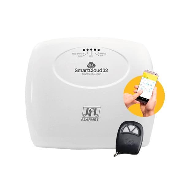 Kit Alarme JFL Smartcloud 32 Com 4 Sensores- Acesso Celular