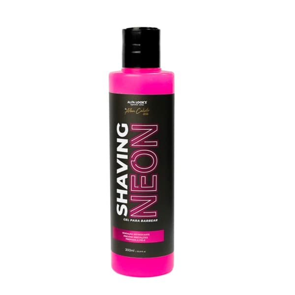 Shaving Neon Pink Gel para Barbear Allan Calixto Alfa Look's 300ml