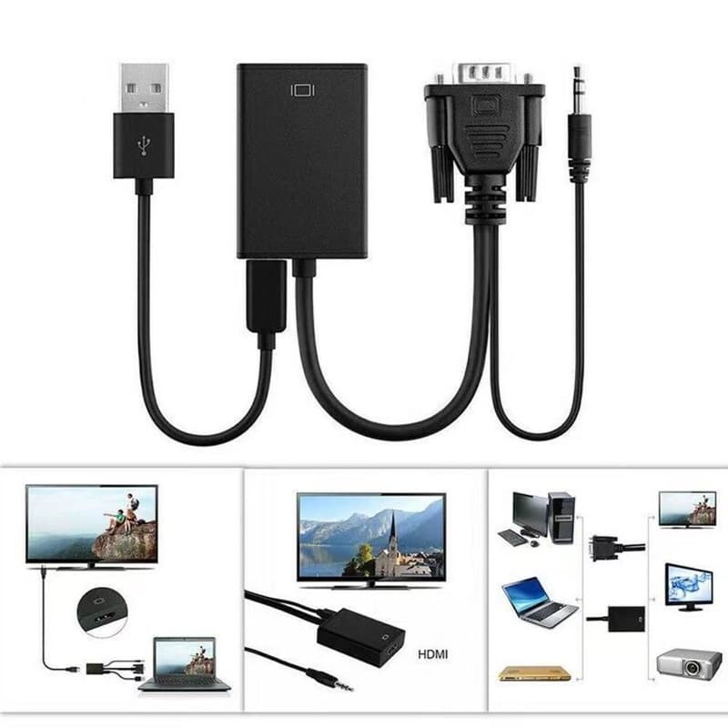 Confira conversor adaptador VGA para HDMI  PC/TV