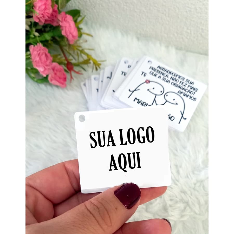100 Tags personalizadas com logo/card personalizado