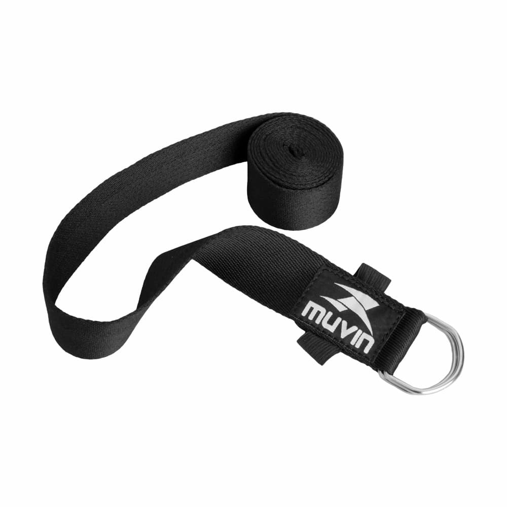 Yoga Strap Muvin – Cinto Para Alongamento – 185 cm - Comprimento Ajustável – Fivela Deslizante Melhora da Flexibilidade