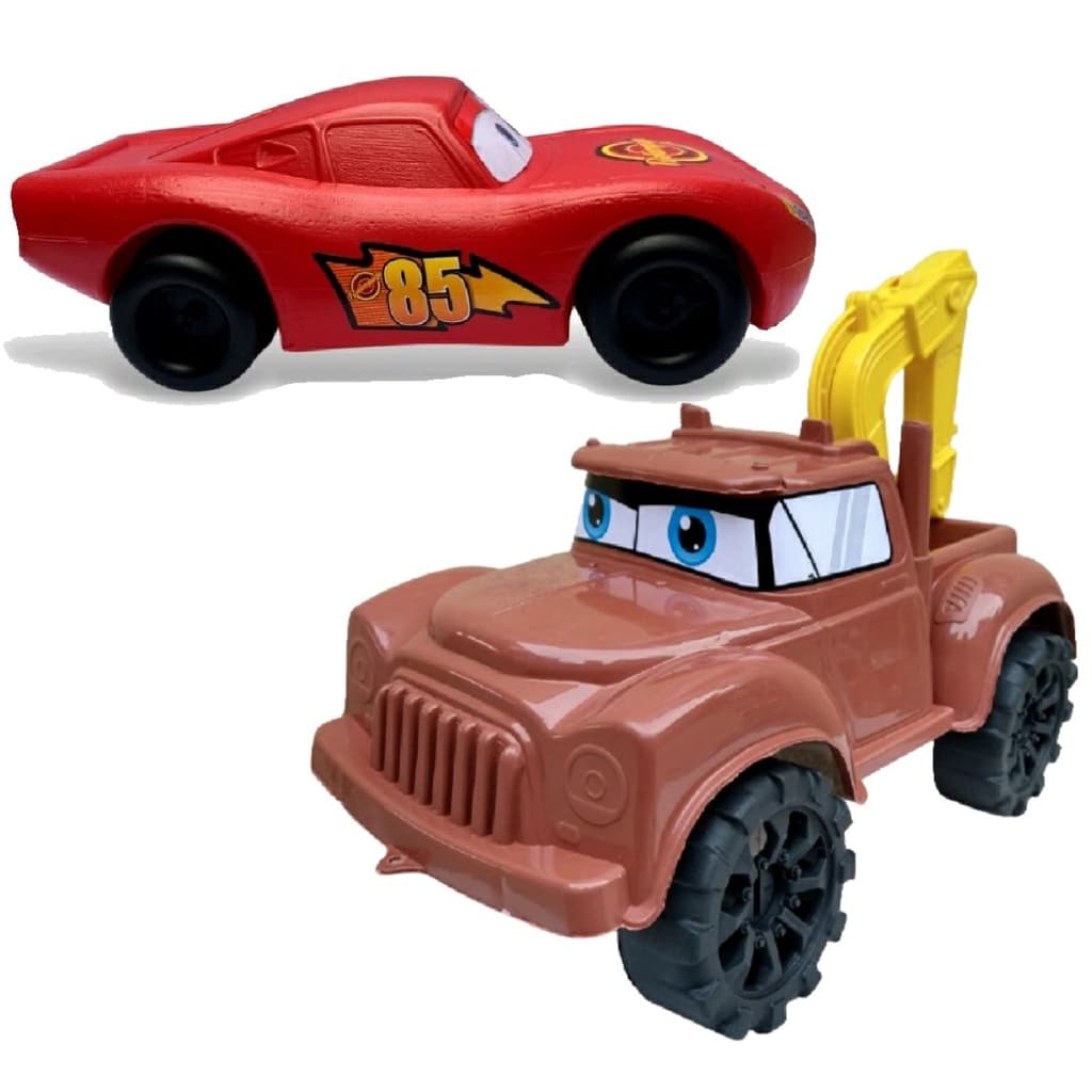 Kit 2 Brinquedos Grande Relampago Mcquenn Mate Caminhão Guincho Infantil