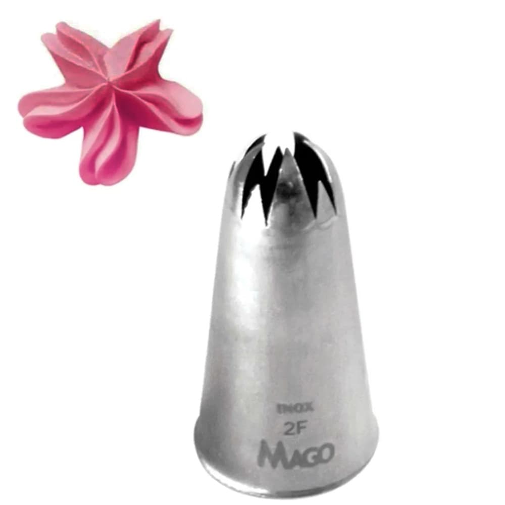 Bico para Confeitar Pitanga Mago 2F em Aço Inox - 1 peça
