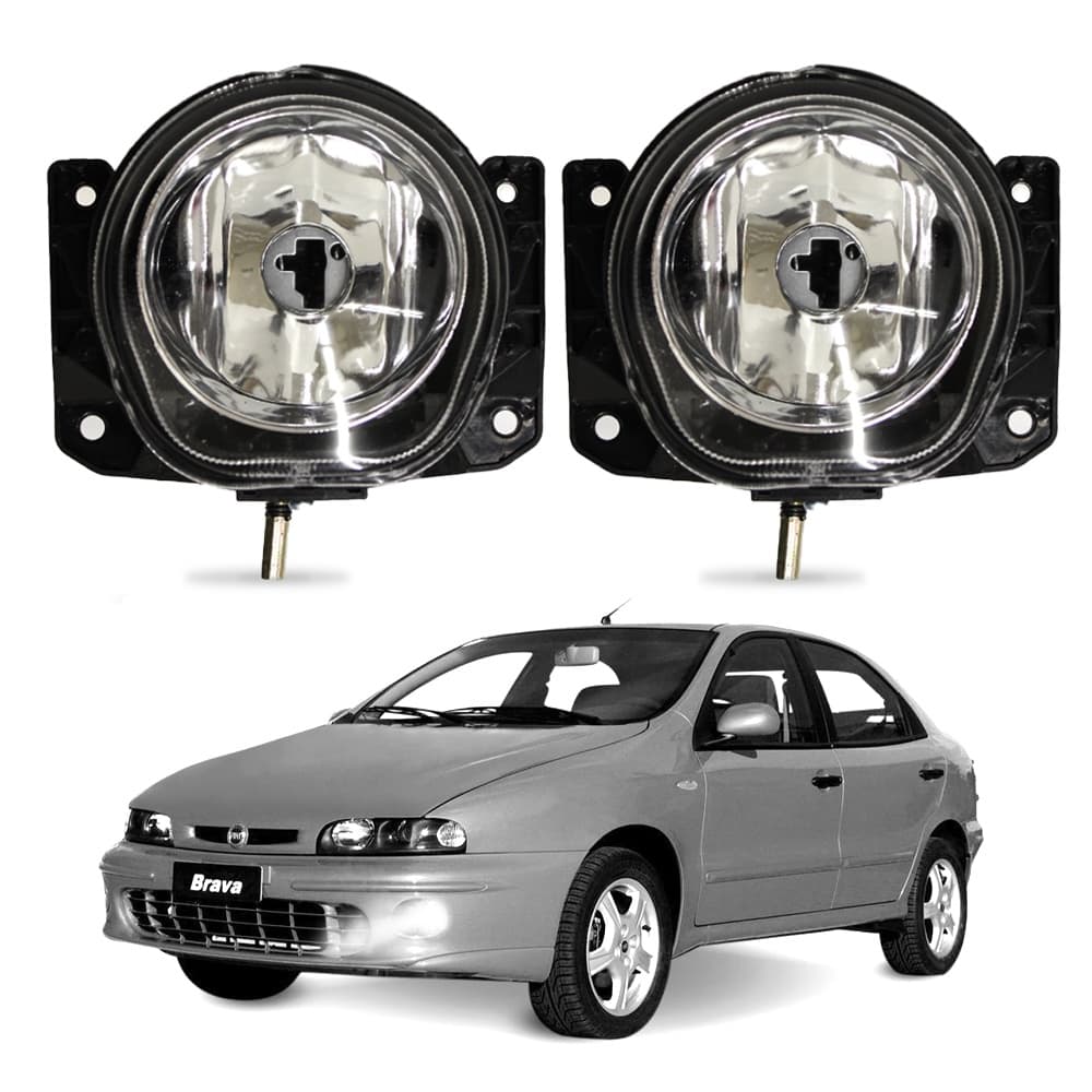 Farol de Milha Brava 1999 a 2003 Par Farol Auxiliar de Carro Lente de Vidro Neblina Automotivo