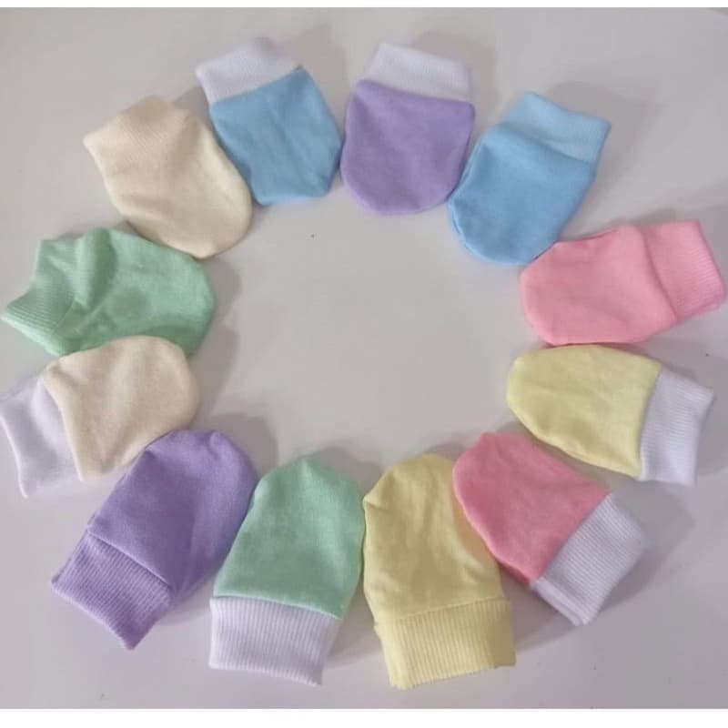 kit 3 pares de luvas tecido malha100% algodão  recém nascido masculino  feminina