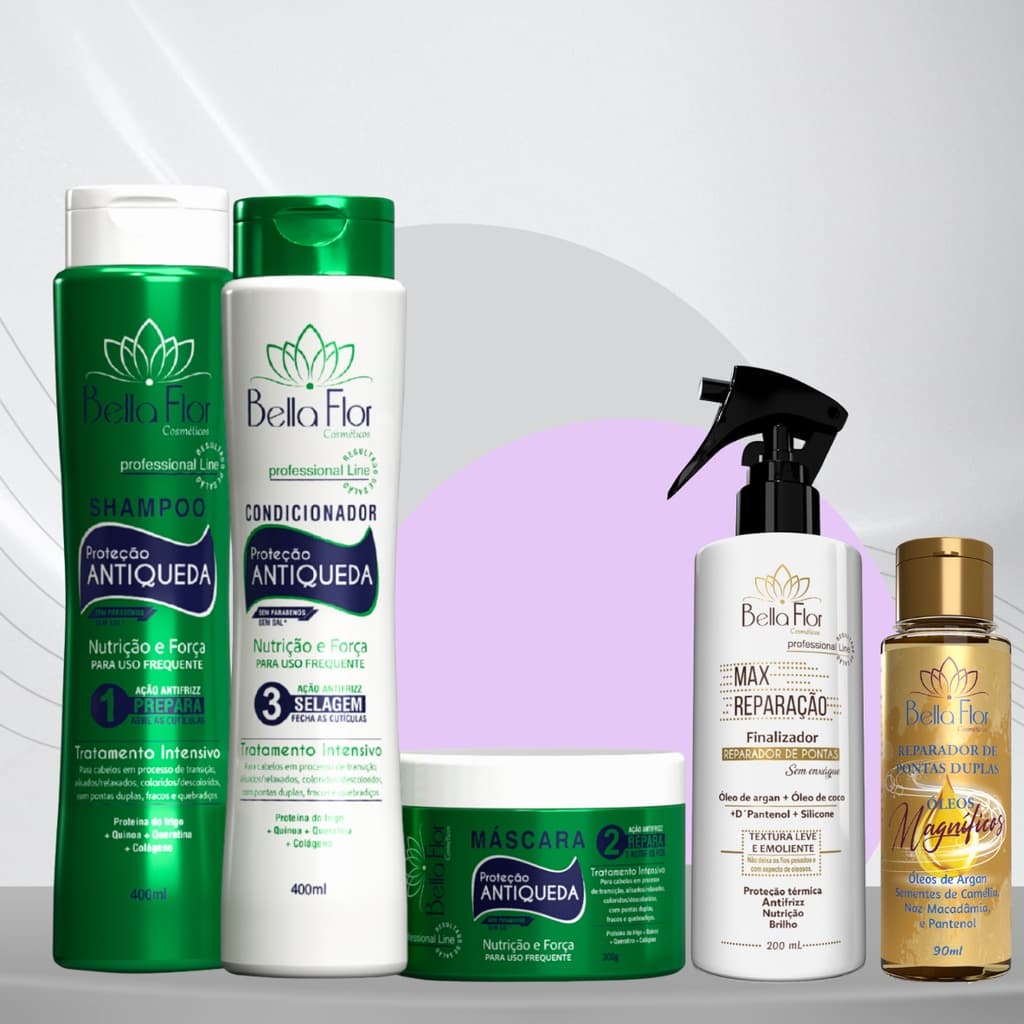Reparador de Pontas Óleos Magníficos 90ml Argan D-Pantenol Camélia Macadâmia Bella Flor Finalizador Brilho