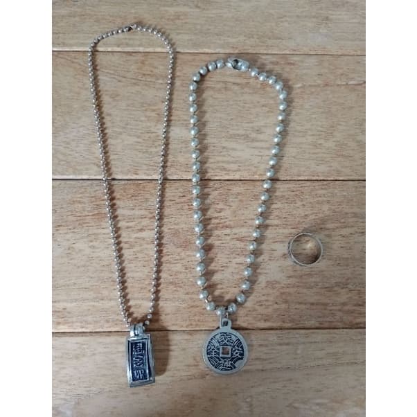 Lote de Cordão Colar e Anel Aço 3 peças