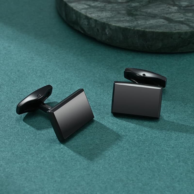 Acessórios de Moda: Abotoaduras Novas e Modernas, Simples, Quadradas, com Acabamento Escovado, Abotoaduras de Alta Quali
