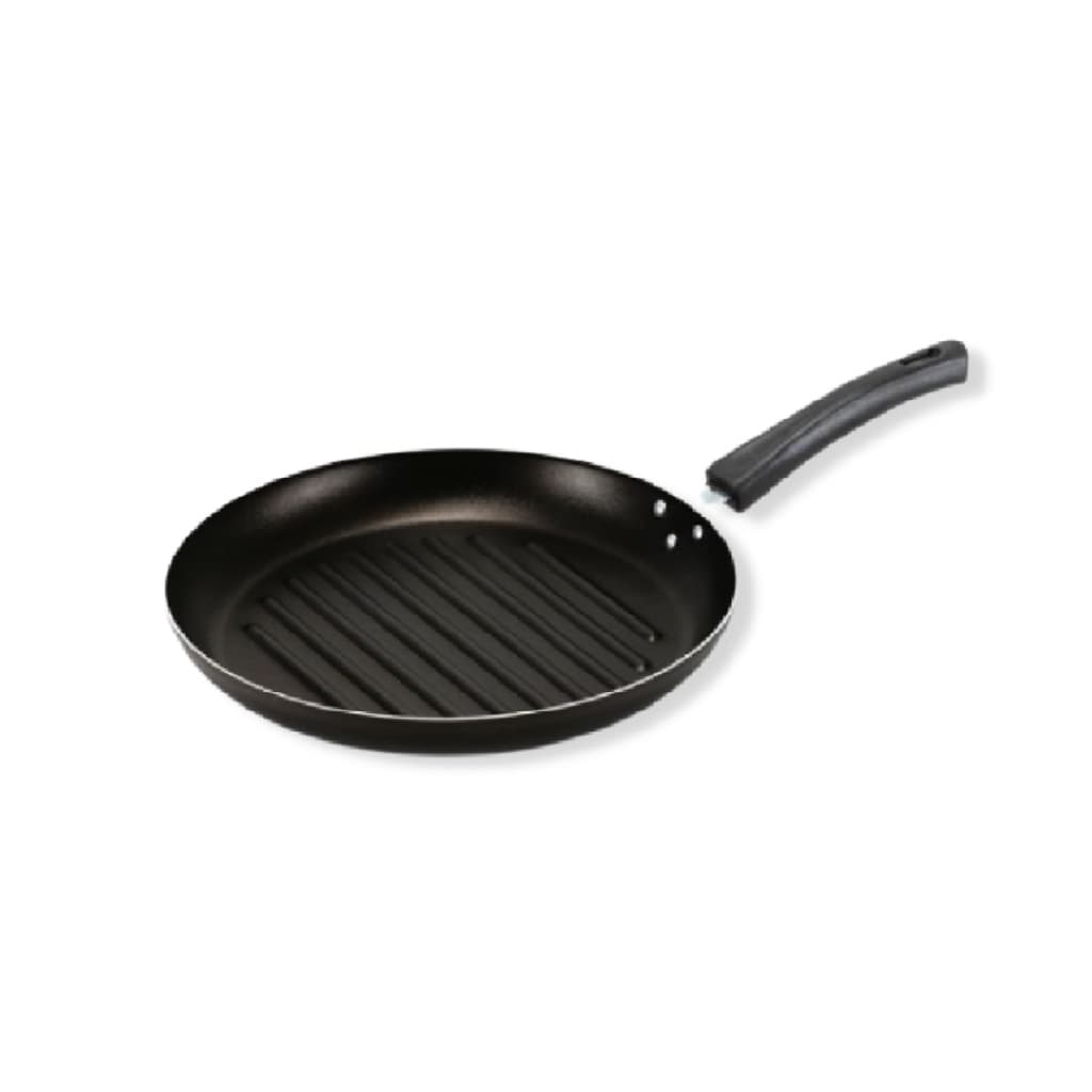 Frigideira Bistequeira 27cm Preta Alumi-Aço Linha Premium J4TECH Alumínio Antiaderente Teflon Ultra Resistente