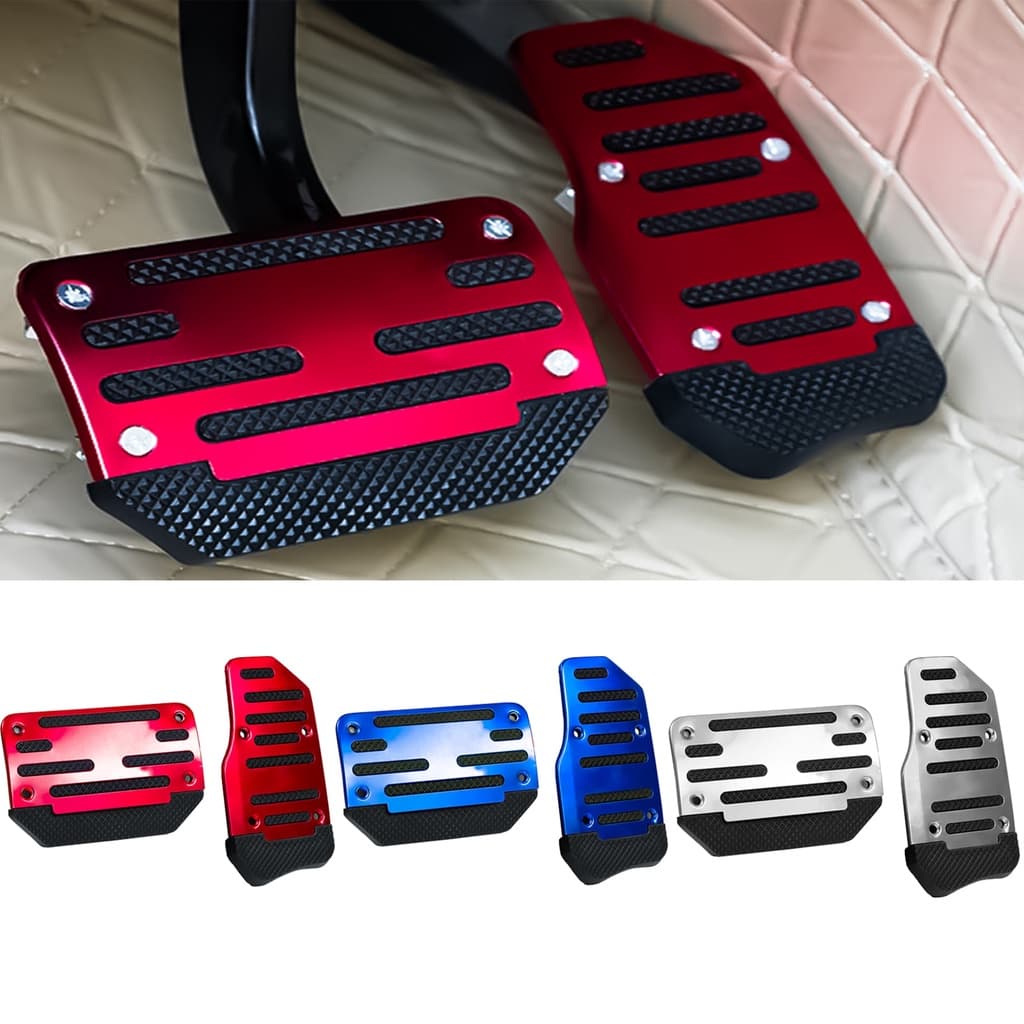 Universal Car Pedais Cobertura Do Acelerador Automático De Freio A Gás De Alumínio De Pedal Sem Escorregamento Kit Vermelho Azul Prata Acessórios