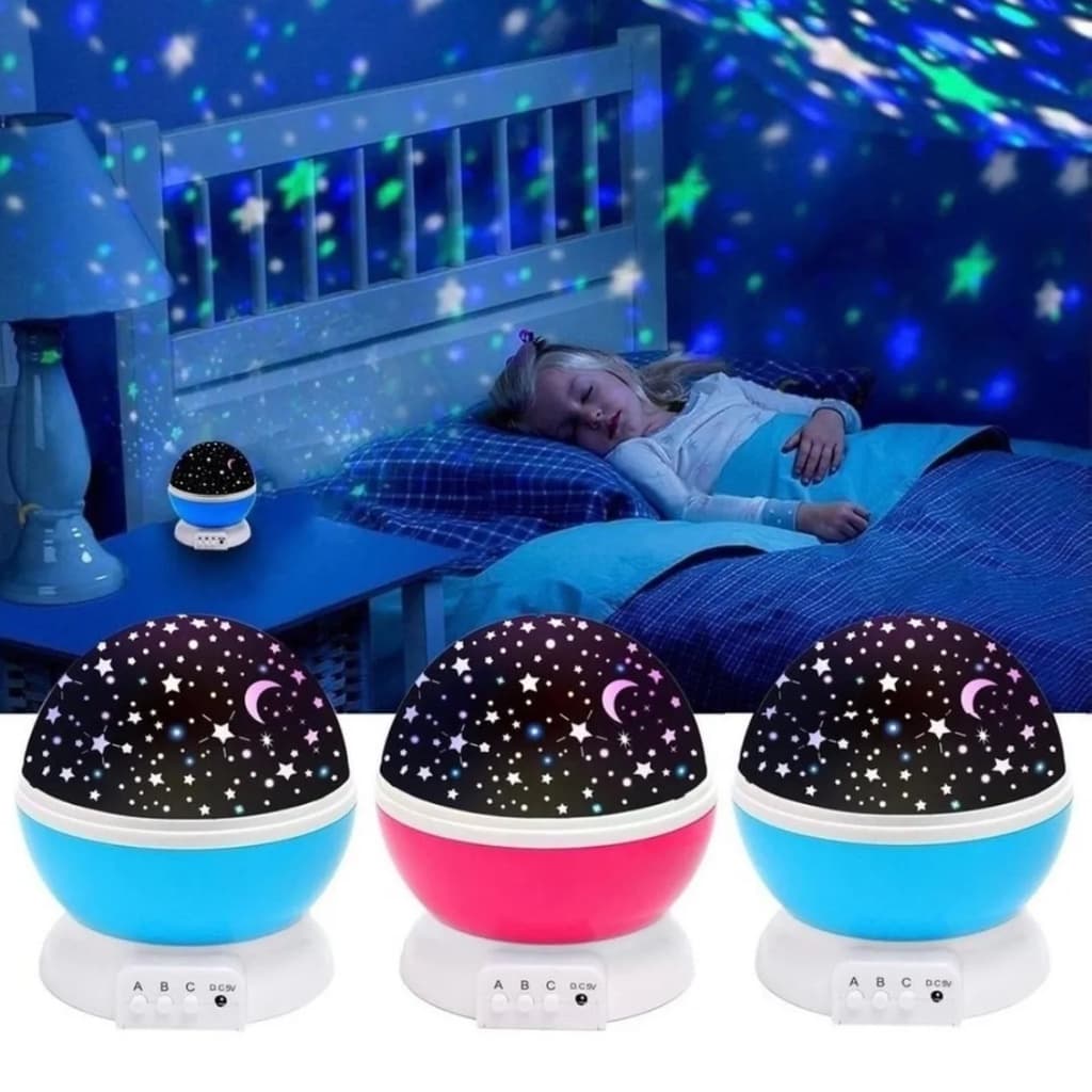 PROJETOR LUMINÁRIA ABAJUR LED ESTRELAS GALAXY - 360º Giratoria