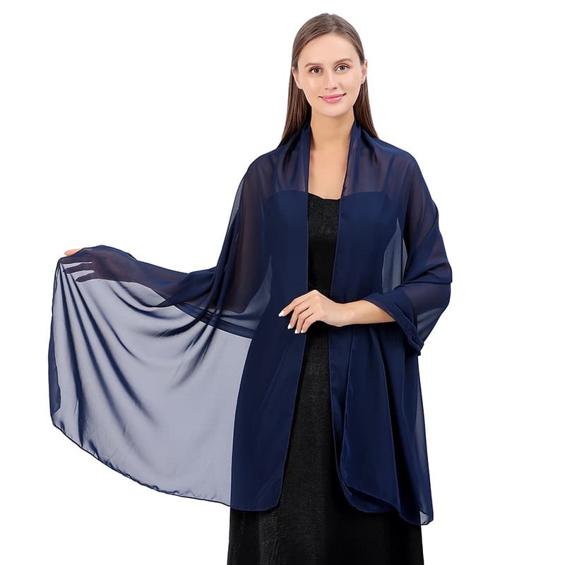 Alta qualidade cor sólida Chiffon jantar xale noiva dama de honra vestido de casamento Cheongsam festa reunião anual fin