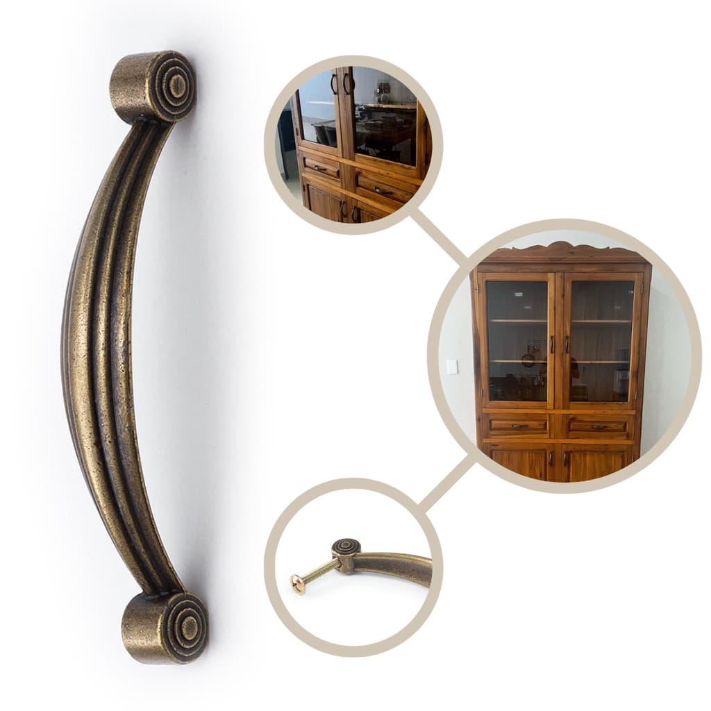 Kit de puxadores com 4 unidades para decoração de móveis rústicos, para cozinha sala quarto banheiro
