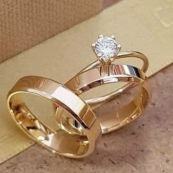 Par De Aliança Casamento Noivado Banhada Ouro 18k Chanfrada Fina 4mm