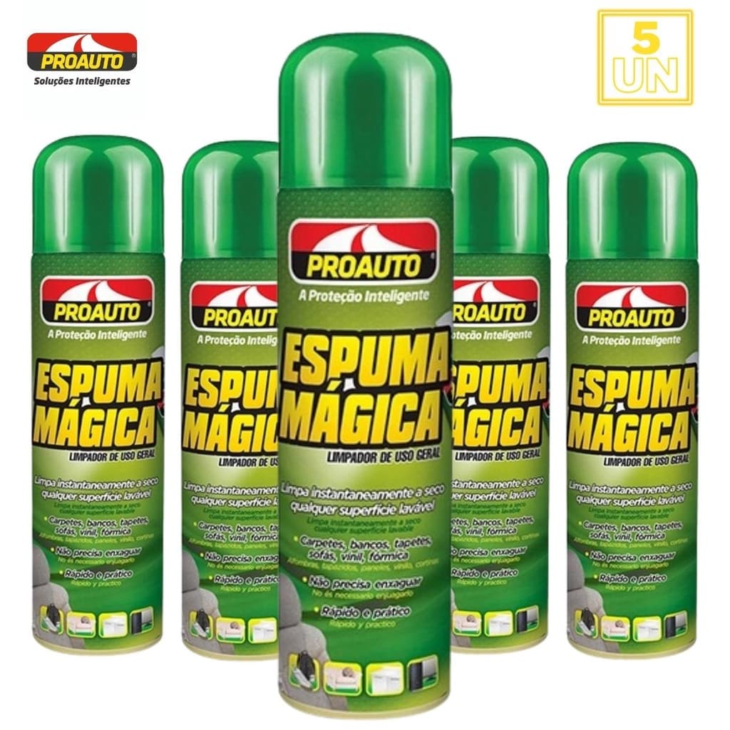Espuma Magica Proauto Limpador De Uso Geral 400ml Proauto 5 unidades