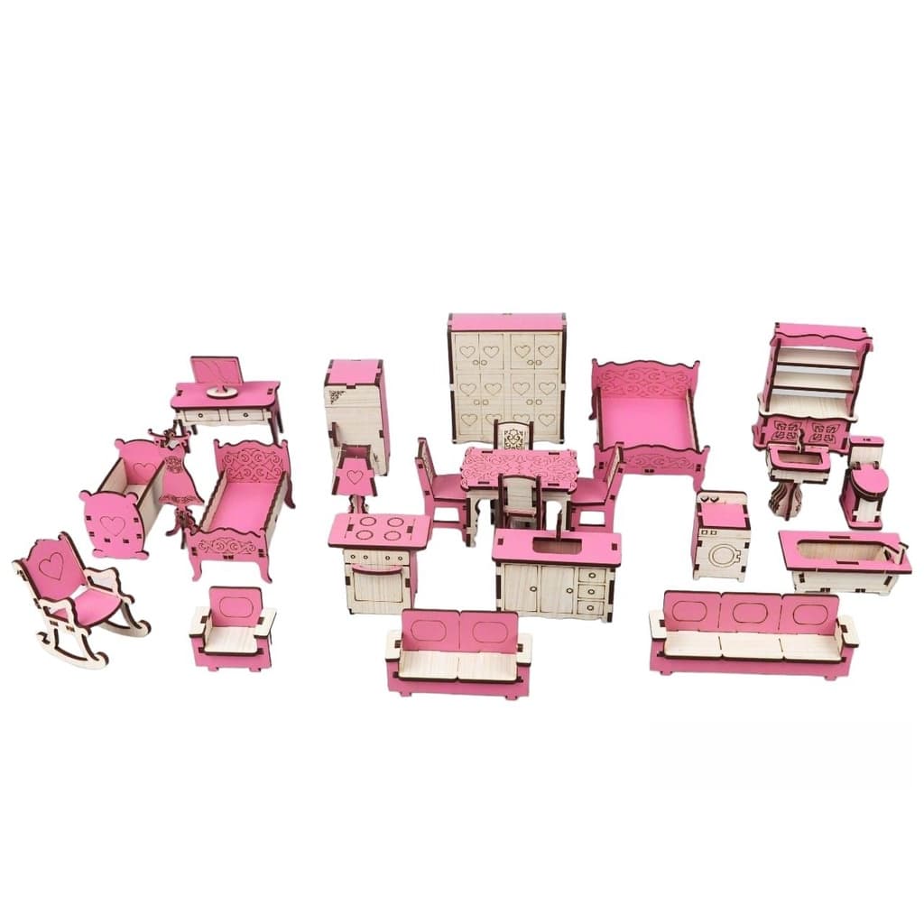 Kit moveis para casinha de boneca de 80cm