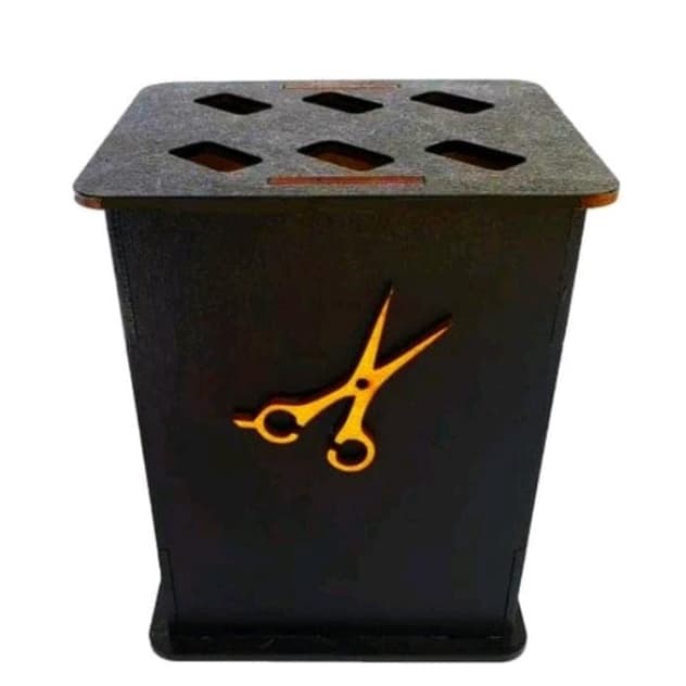 Porta Tesoura Mdf Profissional De Mesa Suporte Prático