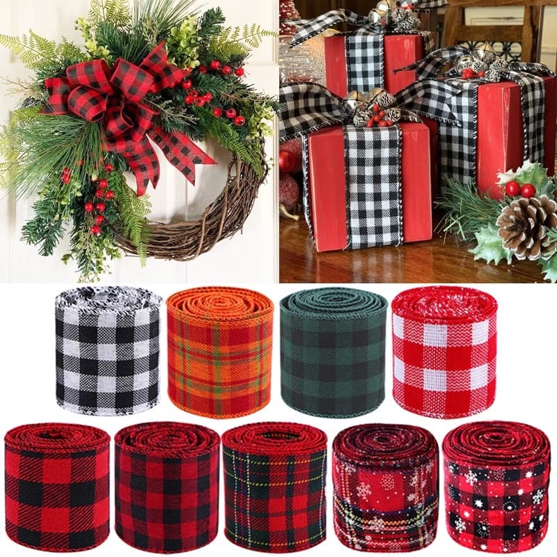 6M/Fita De Serapilheira Com Fio De Natal/Árvore Vermelho Verde Arco Linho/Embrulho Cânhamo