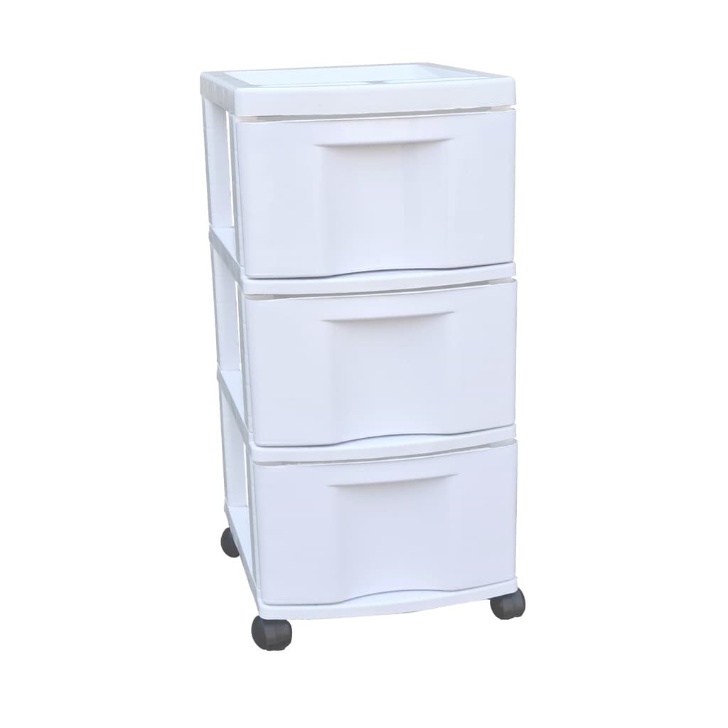 Gaveteiro Plástico 3 Gavetas Todo Branco COD.931