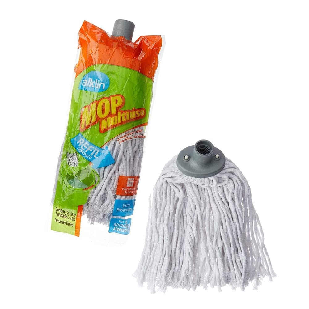 Refil para Mop Tiras Algodão Alklin Alvejado