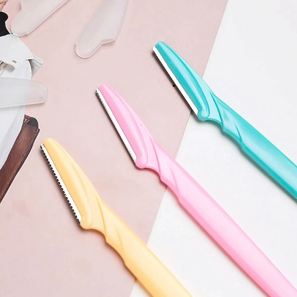 Kit Com 3 Navalha Depilação Dermaplaning design Lâminas Sobrancelha e Rosto