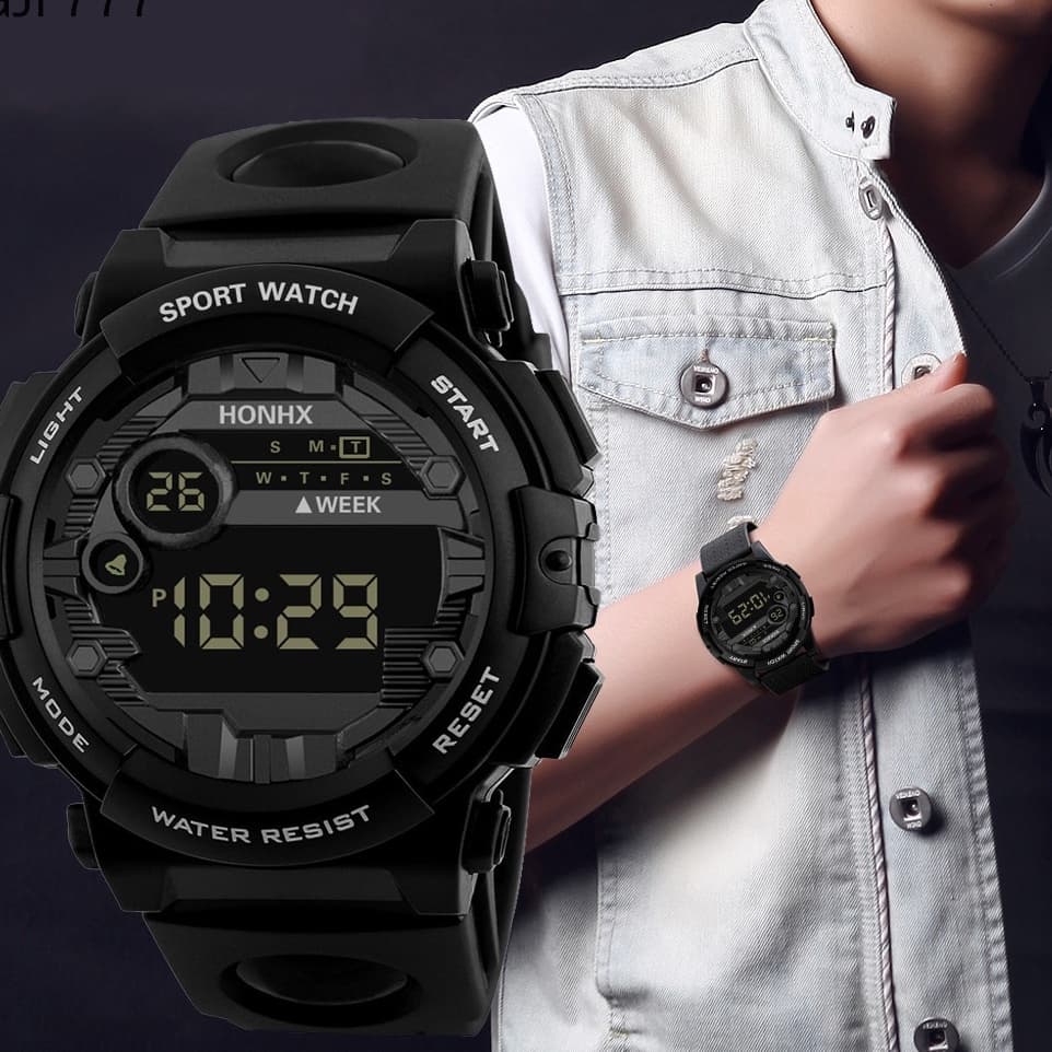 Relógio De Pulso Digital Masculino À Prova D 'Água Luminoso Com Mostrador Grande / Esportivo / Lazer