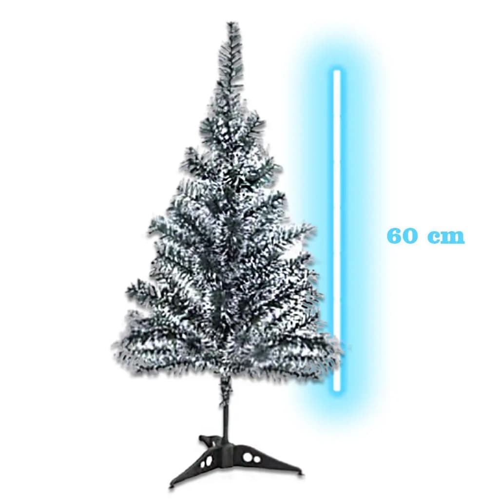 Árvore De Natal Nevada de 60cm Com 52 Galhos p/ Casa/comércio/escritório Galhos Verde Nevado