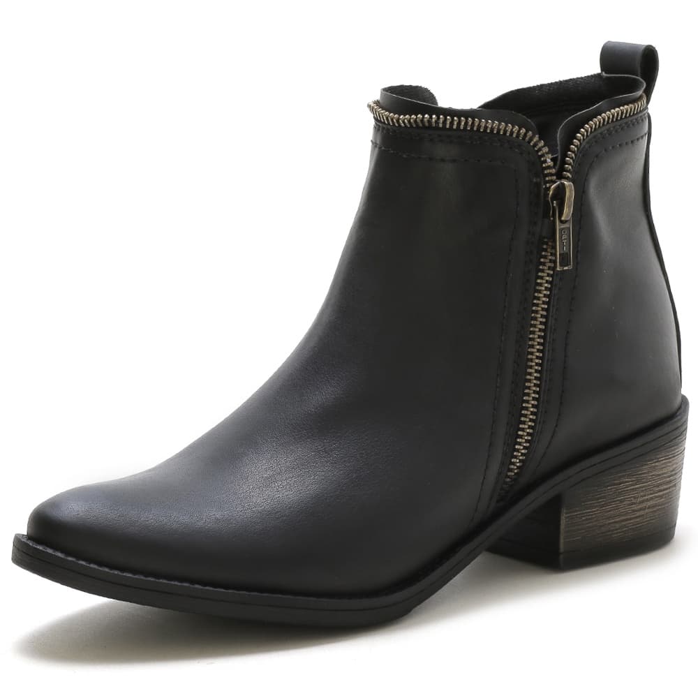 Bota Sartre Cano Curto Salto 4cm Ziper Preto