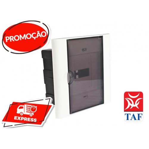 QUADRO DE DISTRIBUIÇÃO PARA 03/04 DISJUNTORES DIN - TAF BRANCO/FUME