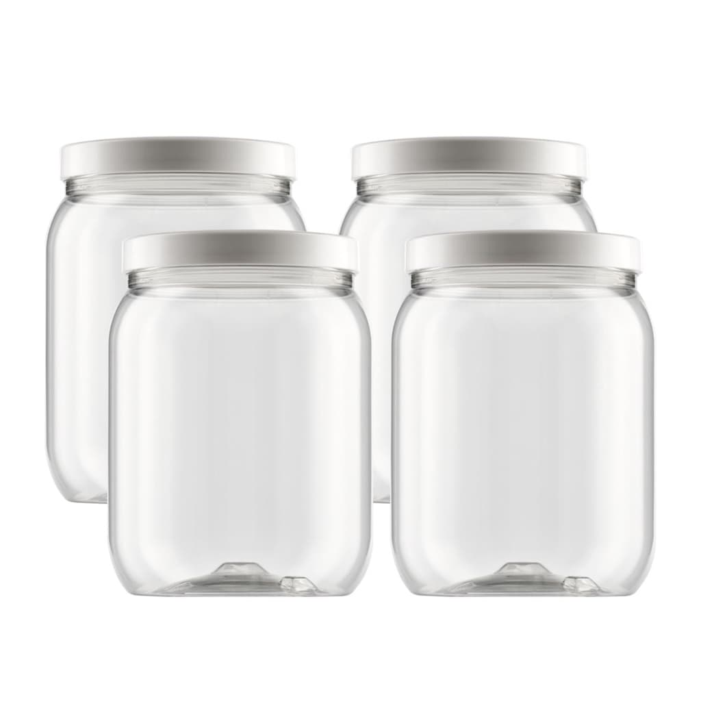 Kit 4 Potes com Tampa 1700ml Porta Mantimentos Pote Multiuso Clássico