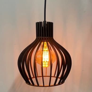 Lustre Luminária De Teto para Sala de Jantar Balcão Estilo Rústico 1 metro de fio Preto - 1ppp