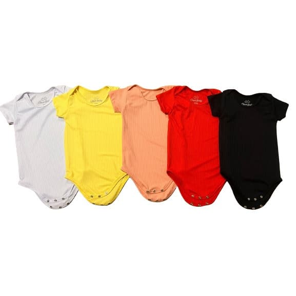 Kit 5 Body  bebe modelo Carter's  - Cissa Baby - qualidade conforto bodies canelados preço para bebes de 0 a 24 meses que procuram se vestir elegantemente