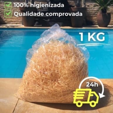 1kg de Palha de Madeira Decorativa Branquinha - Arte e Cestas