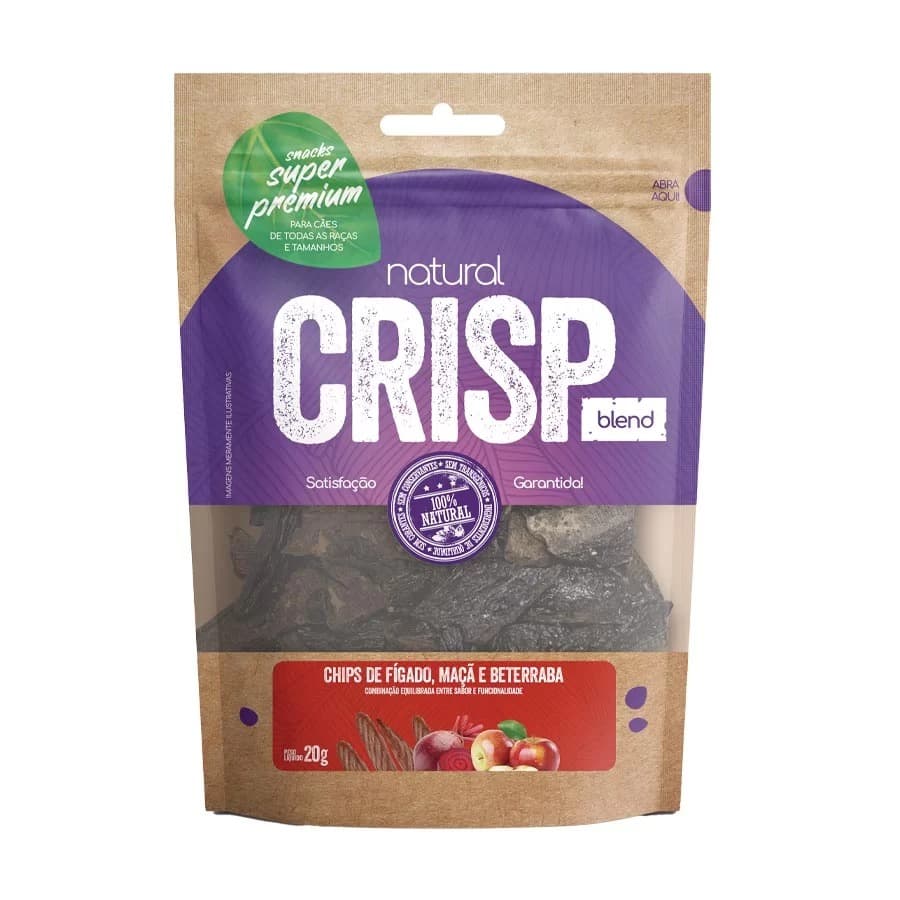Petisco Chips Figado Maca E Beterraba 20g - Natural Crisp