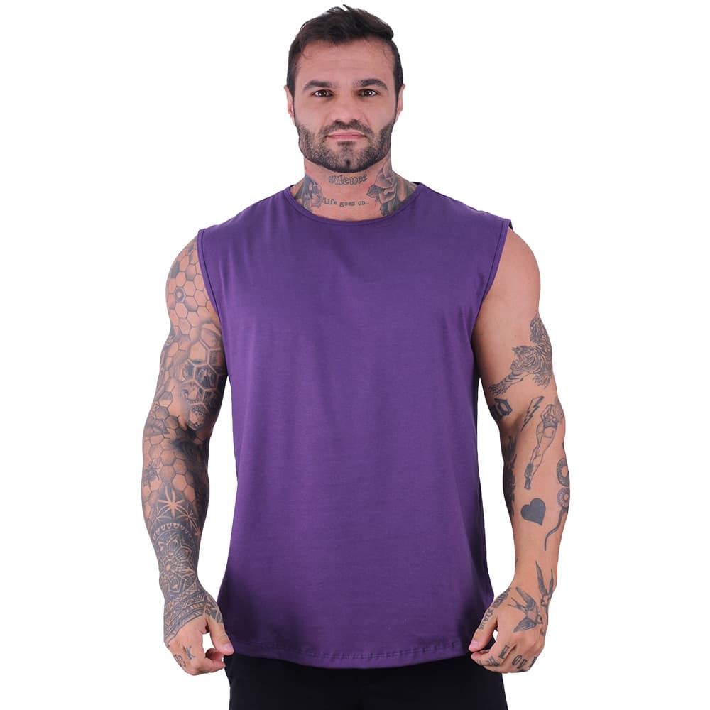 Regata Machão Longline Masculina MXD Conceito Cores Lisa Lazer Treino Musculação Casual