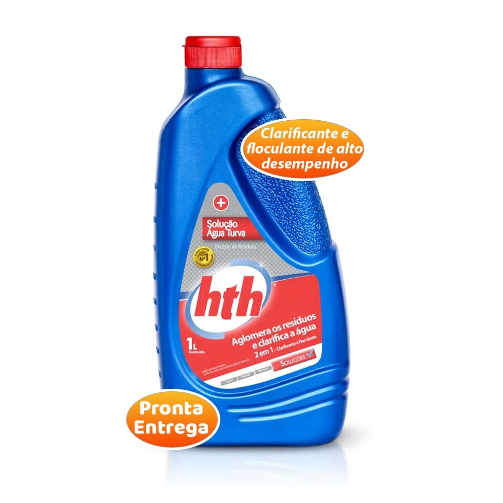 Solução Água Turva Hth Para Piscinas Clarificante e Floculante 1 Litro