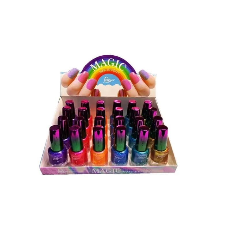 Kit C/ 24 Esmaltes Unha Magic Glitter Effect Love Yes
