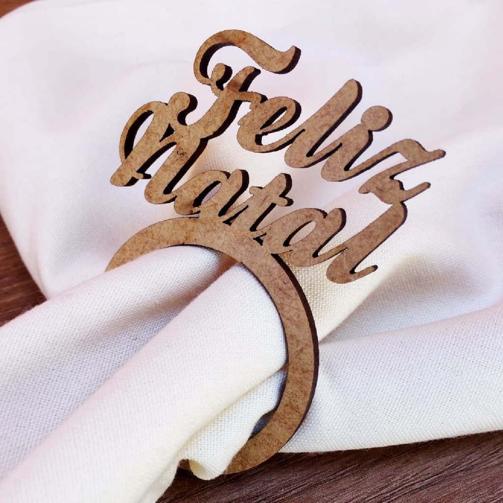 20 Anéis Porta Guardanapos Decoração Mesa Feliz Natal Mdf 3mm