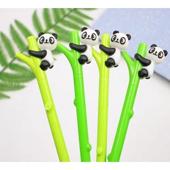 Caneta fofa Panda bambu - Caneta kawaii divertida ponta fina em gel - Itens de Papelaria Escritório Presente Escola